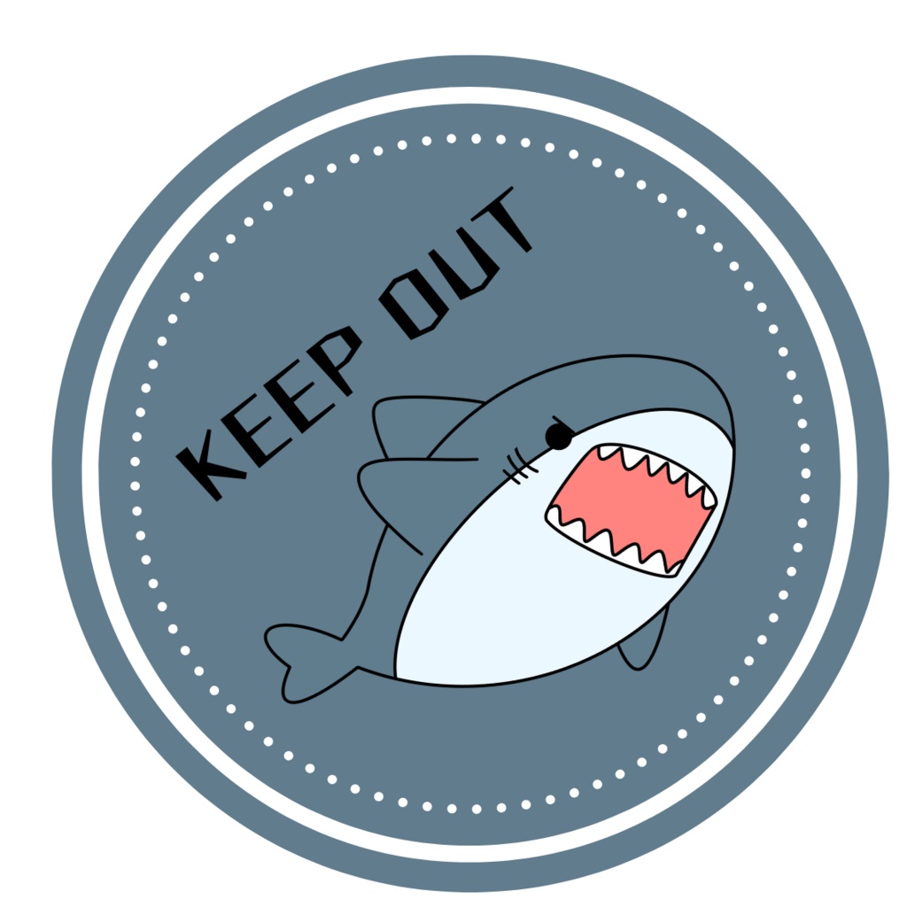 Shark Warning Stickers - Danger Series