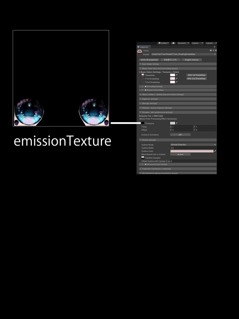 【くろなつ(Kuronatu)ちゃん専用】肌・眼テクスチャ素材/kuronatu Skin/Eye texture