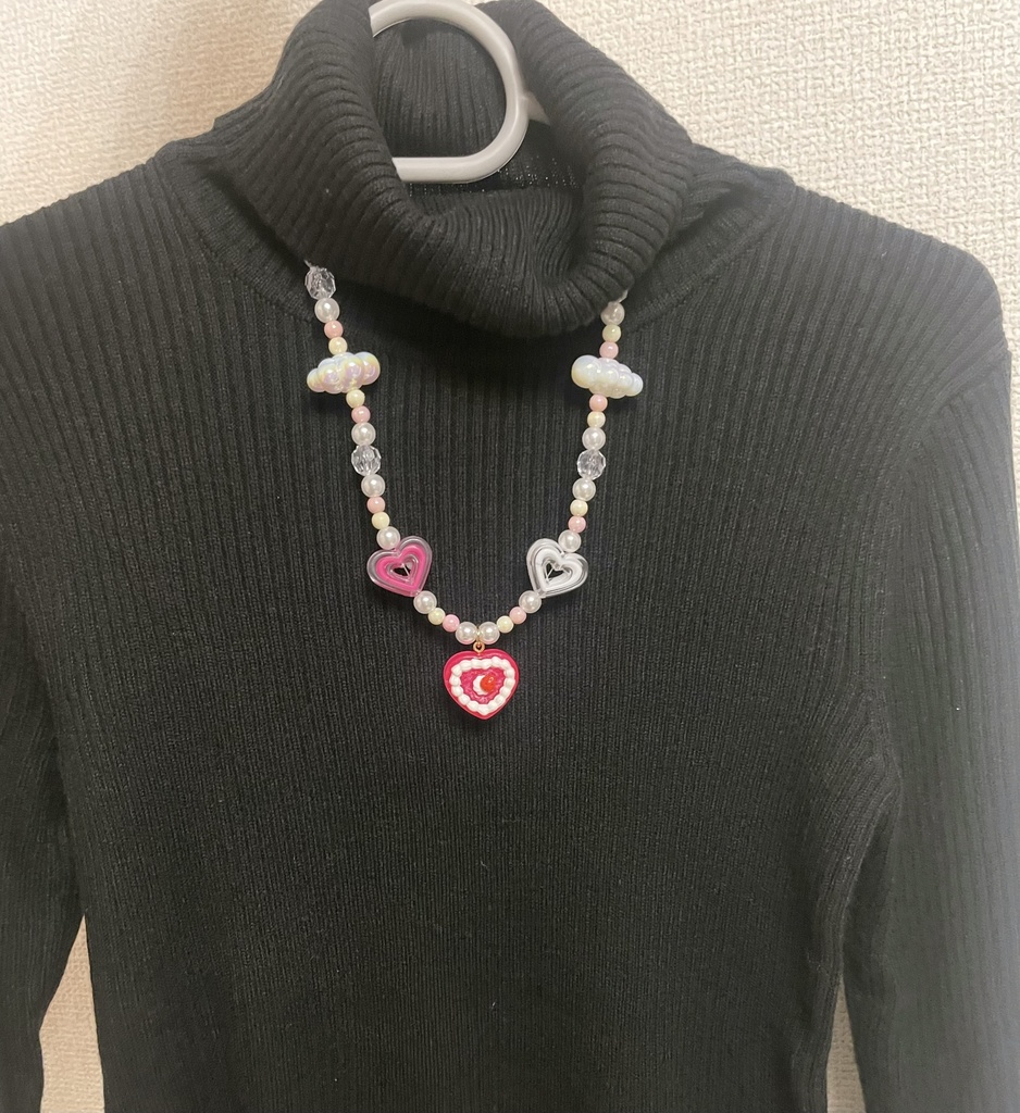 いちごホイップゼリーネックレス(濃いピンク)