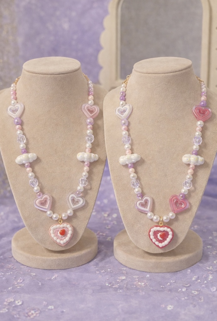 いちごホイップゼリーネックレス(ピンク)