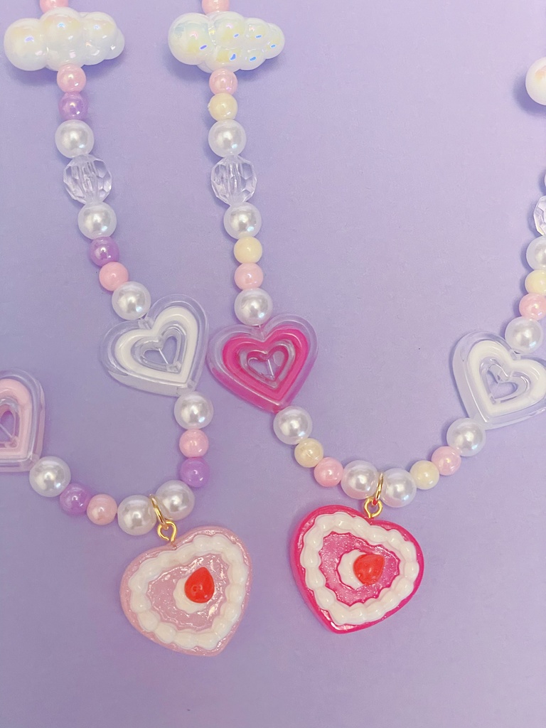 いちごホイップゼリーネックレス(ピンク)