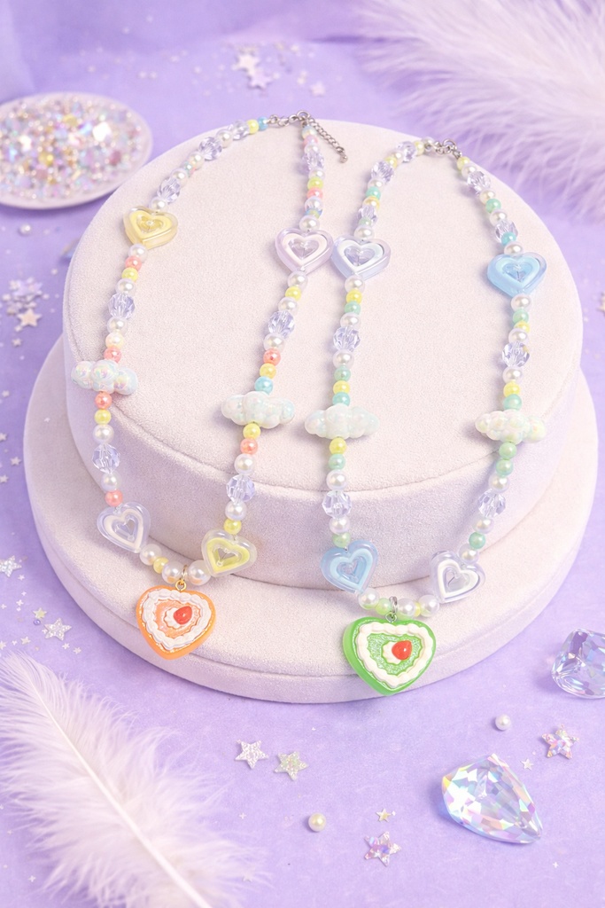 いちごホイップゼリーネックレス(グリーン)