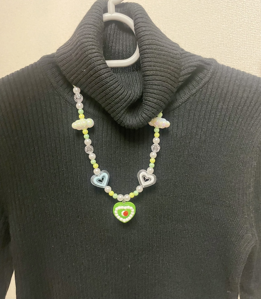 いちごホイップゼリーネックレス(グリーン)