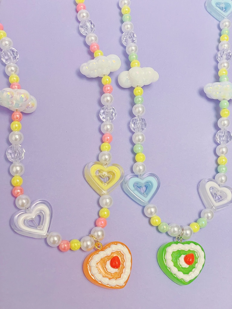 いちごホイップゼリーネックレス(オレンジ)