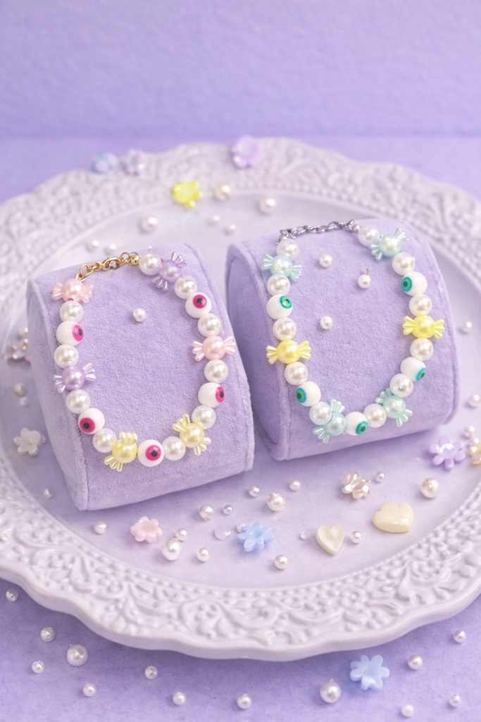 目玉とキャンディブレスレット