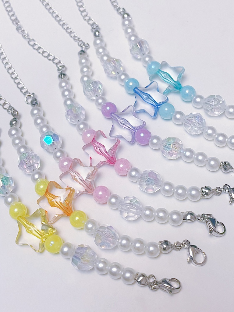 15cmぬい用 星のビーズネックレス|カラフル 推しぬいアクセサリー