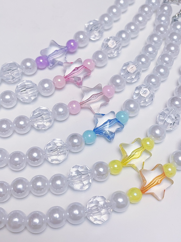 20cmぬい用 星のビーズネックレス｜カラフル 推しぬいアクセサリー