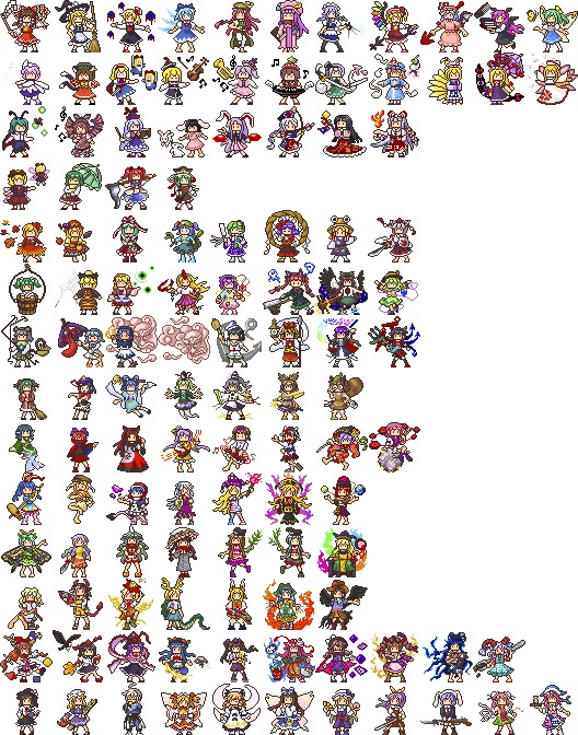 Free Dl 東方projectキャラクタードット絵115体 48 48pixel Dspse Booth