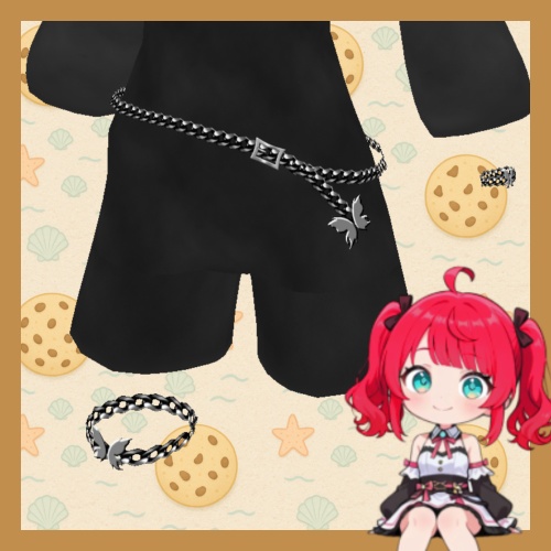 【 Vroid / Xwear 】Butterfly set + Hair Accesories バーチャルバタフライセットアップ + 髪飾り