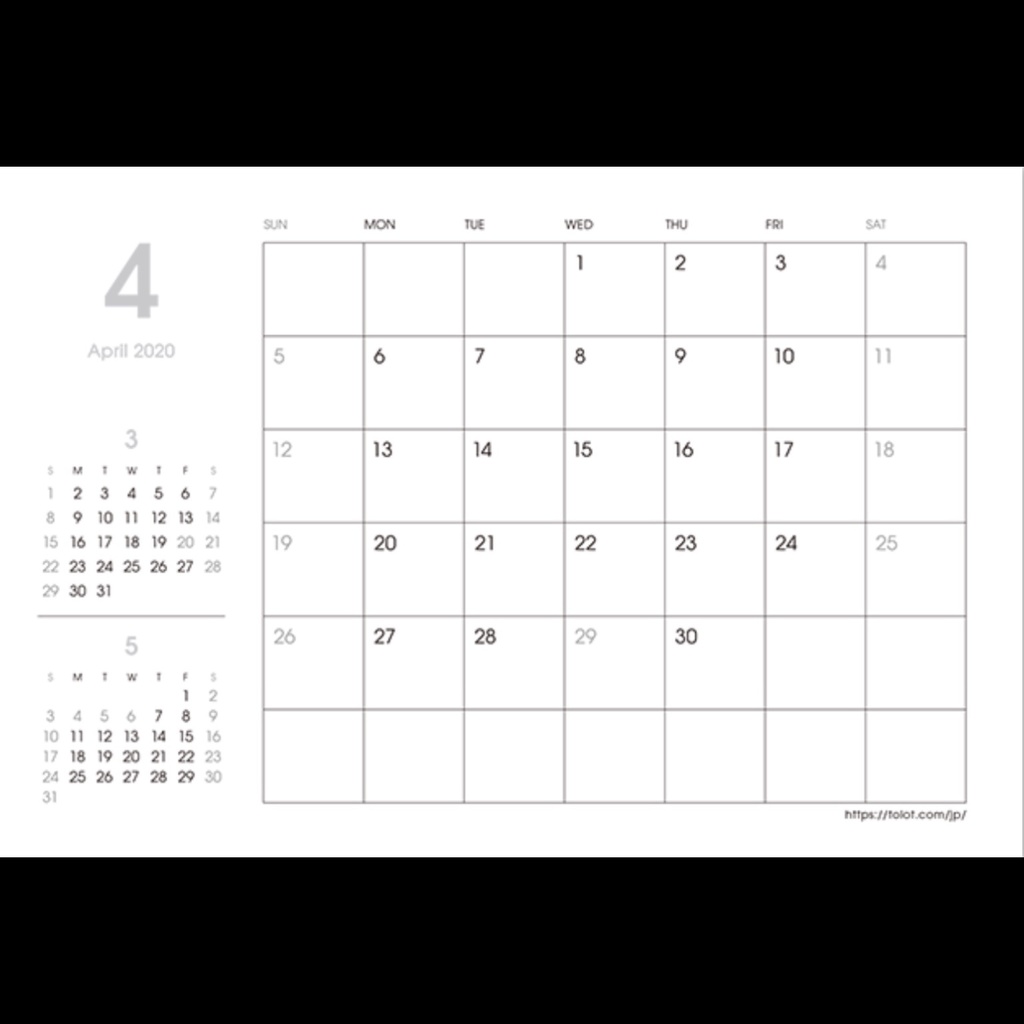旅猫カレンダー2020 卓上 全面タイプ 4月始まり
