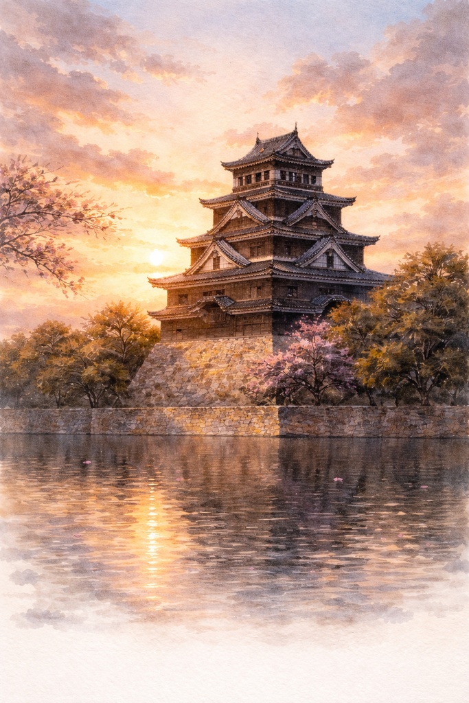 水彩で巡る 日本の名城