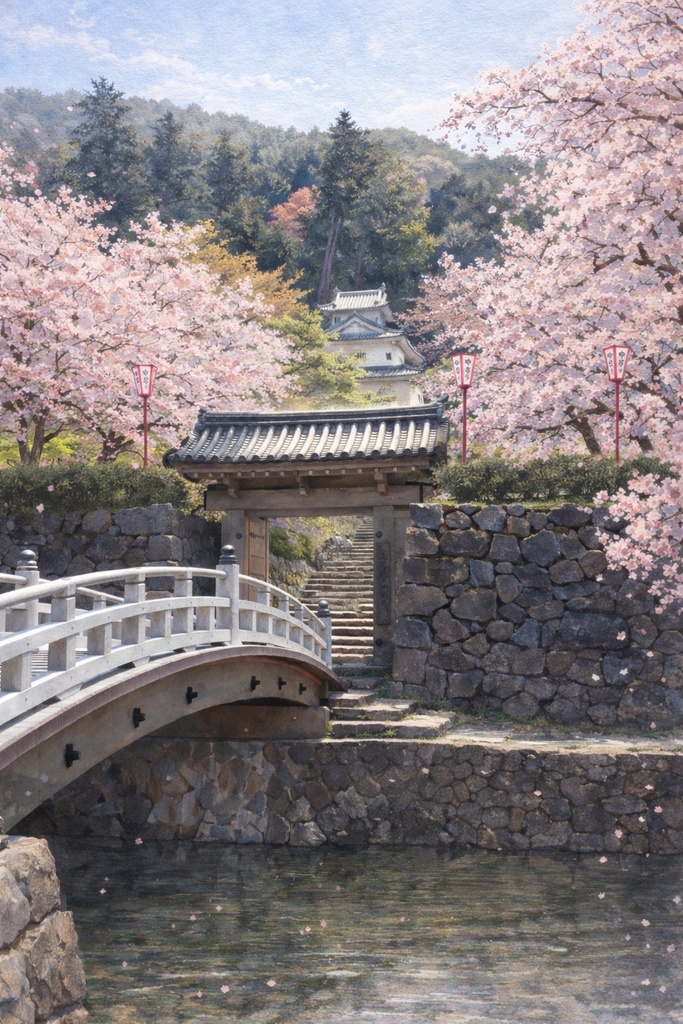水彩で巡る 日本の名城