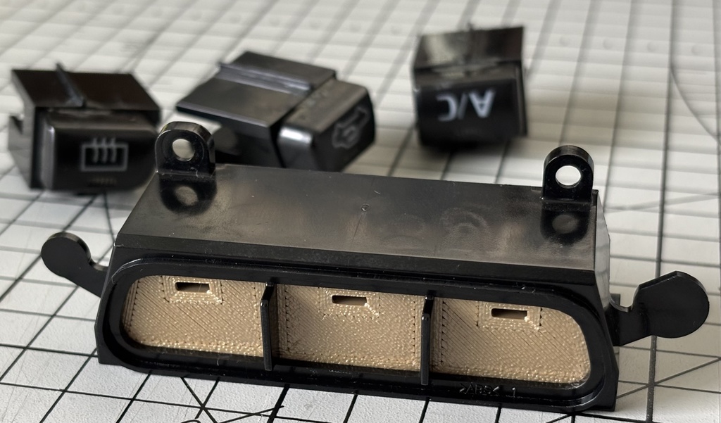 コルトラリーアート用 エアコンスイッチ 3点セット_マーク無し(カッパーゴールド)