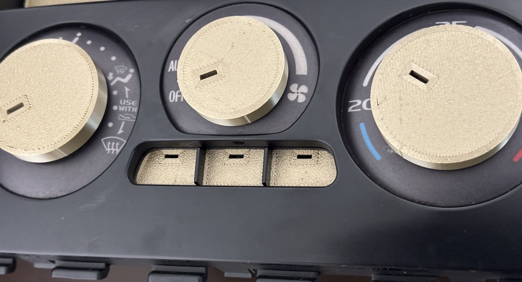 コルトラリーアート用 エアコンスイッチ 3点セット_マーク無し(カッパーゴールド)