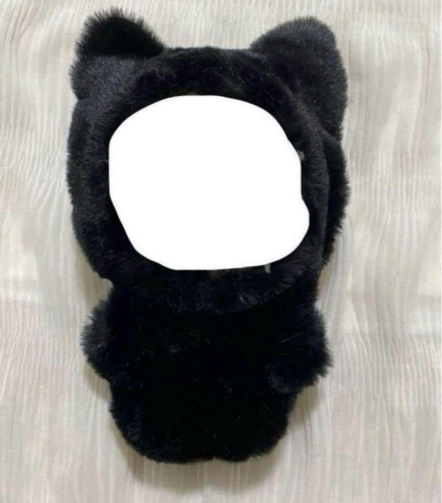 16センチ 猫耳 ブラック 黒猫 ぬい服 着ぐるみ ハンドメイド