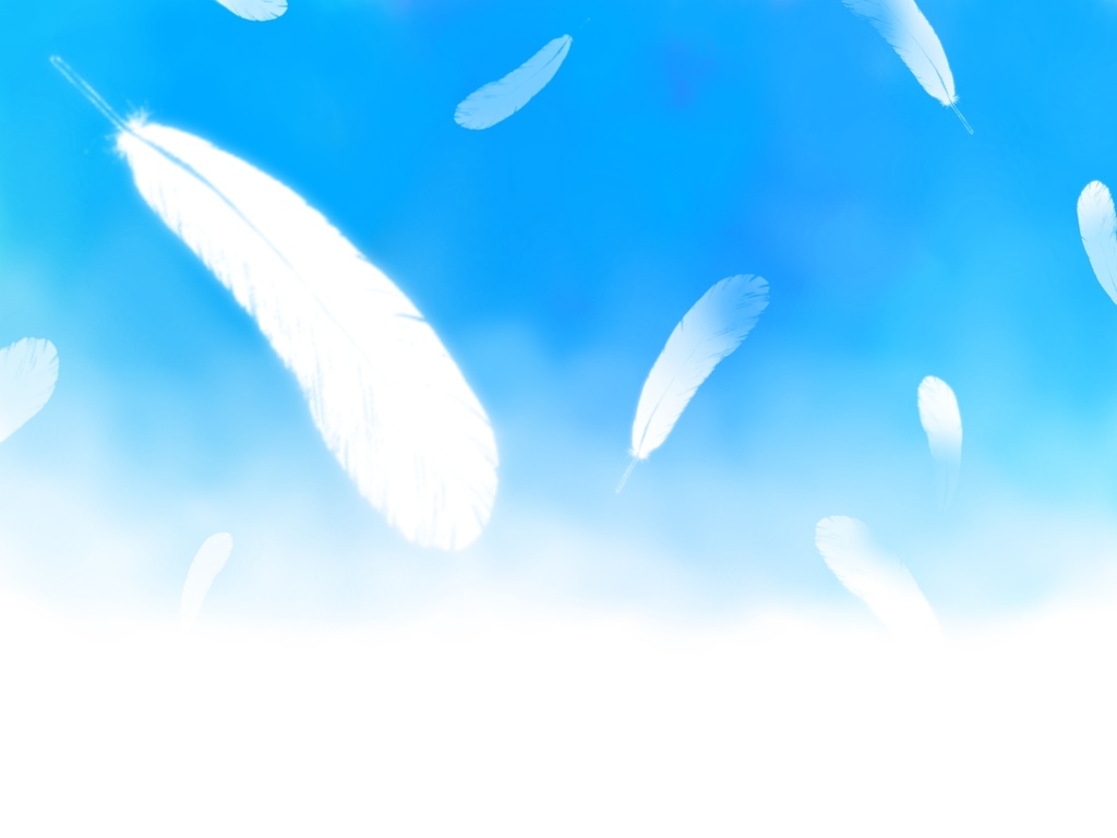 羽（青空に舞い散っているものと単体）