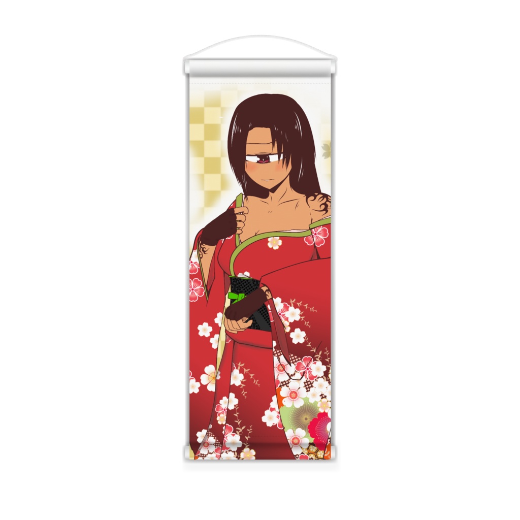 褐色単眼ちゃん晴れ着ミニタペストリー