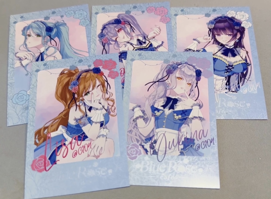 バンドリ Roselia 【BlueRose Cafe】 チェキ風イラストカード