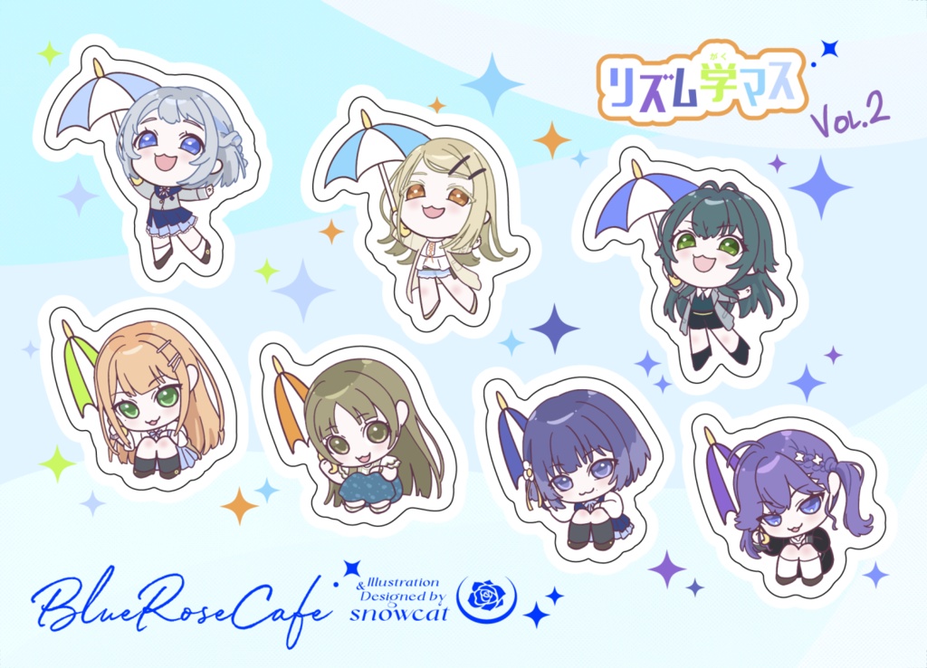 【BlueRose Cafe】C108 リズム学マス A6シール vol.2