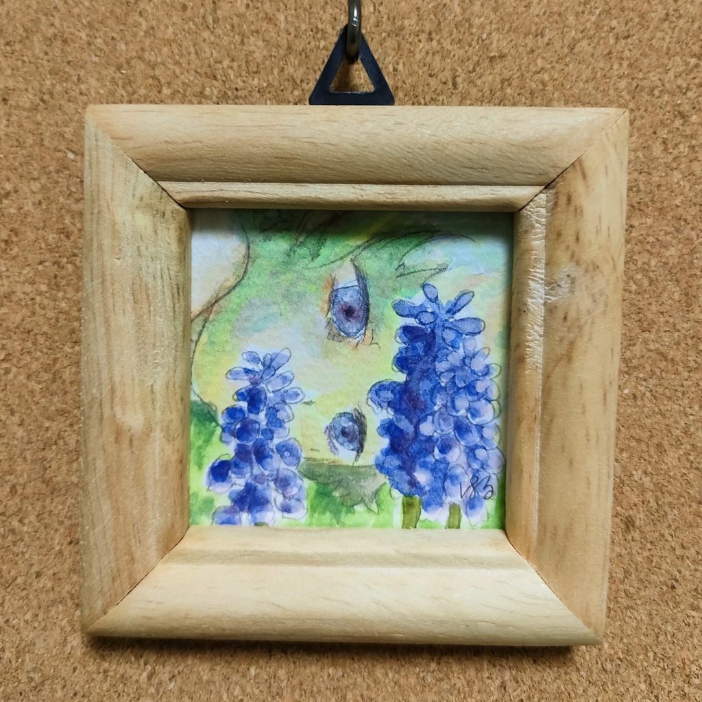 『ムスカリと少年』額装ミニ原画