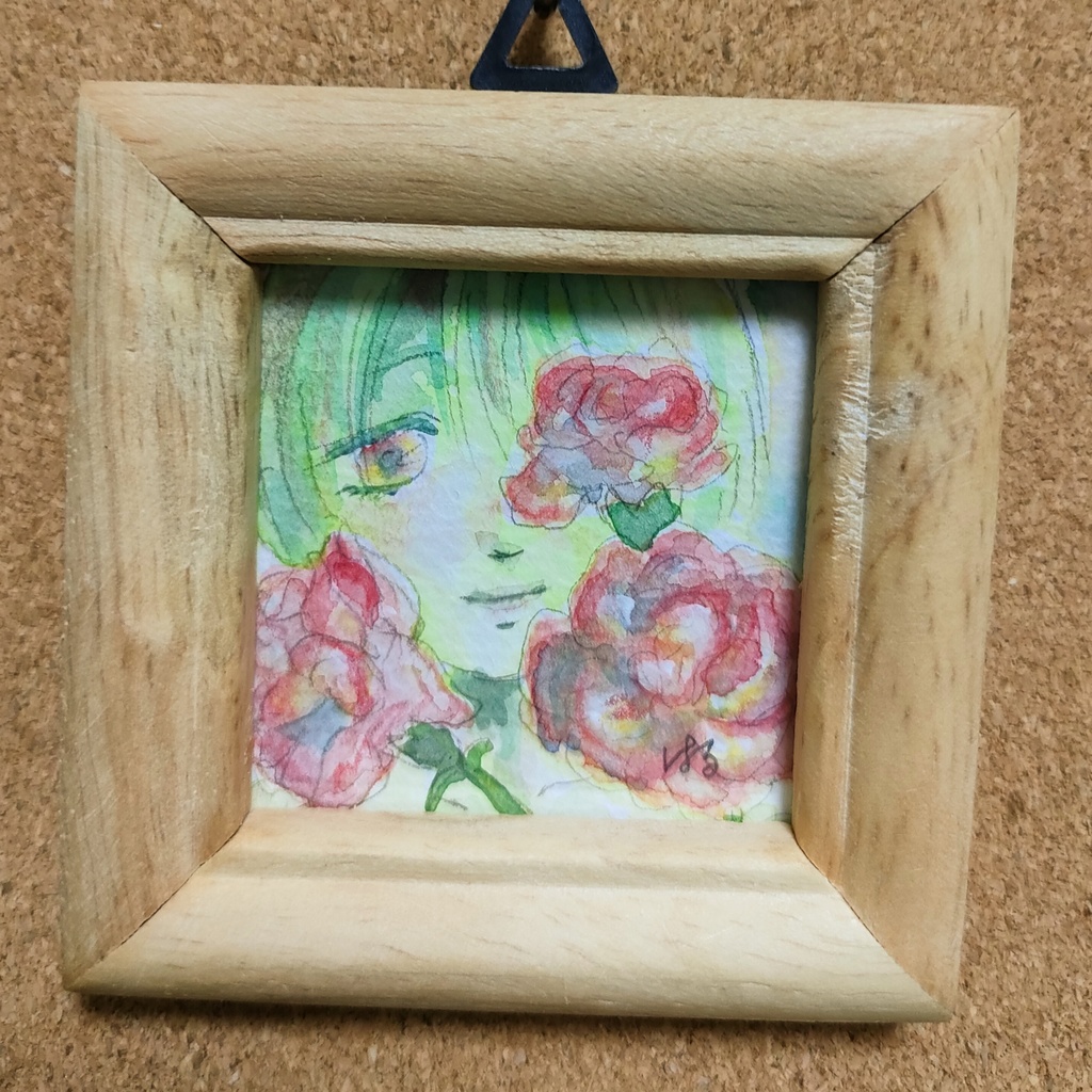 『カーネーションと少年』額装ミニ原画