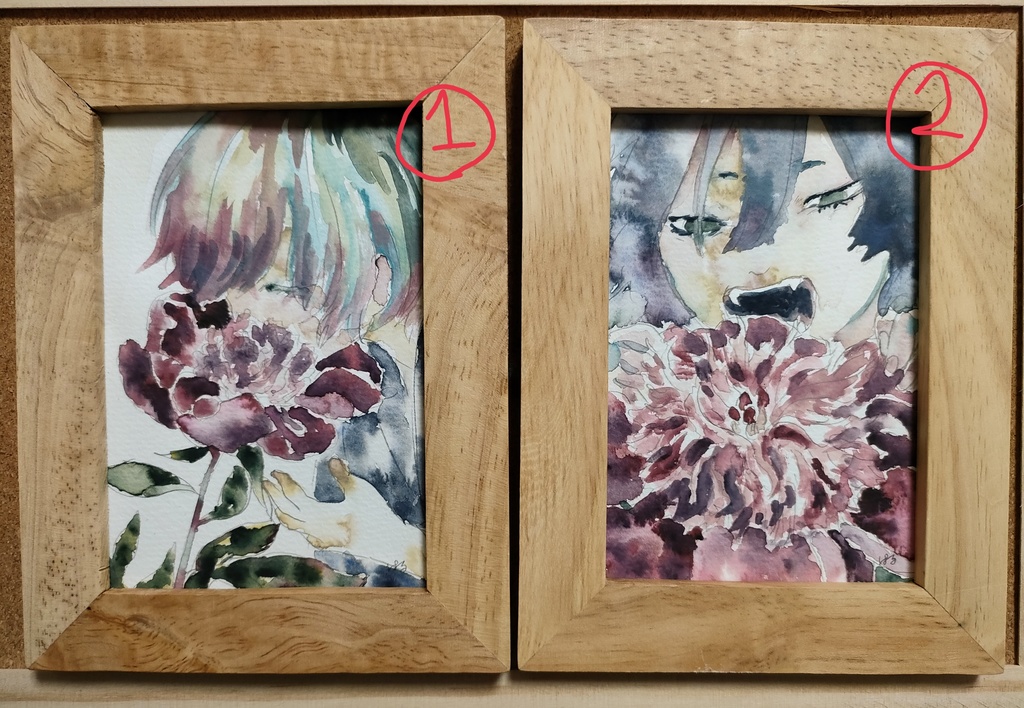 『芍薬を食む少年1』 『芍薬を食む少年2』原画