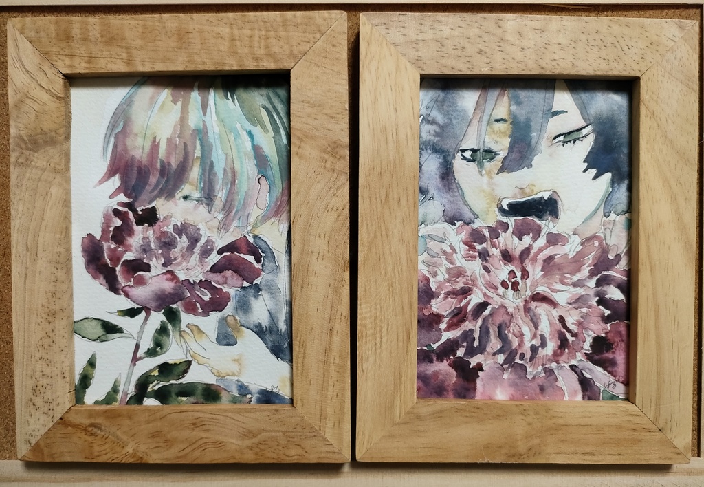 『芍薬を食む少年1』 『芍薬を食む少年2』原画