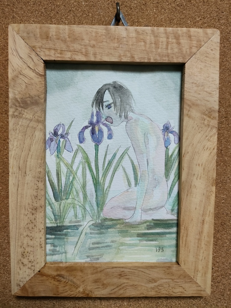 花を喰む少年『カキツバタ』L判原画