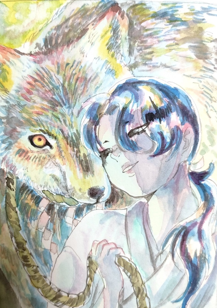 額装L判原画『狼神』