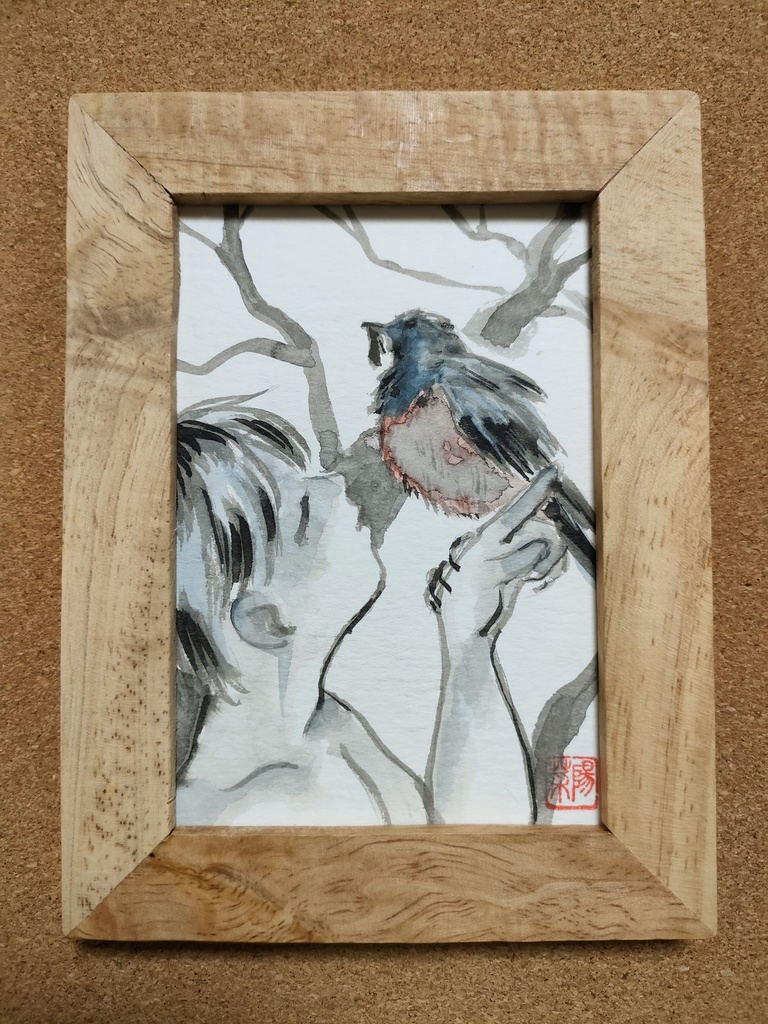 『イソヒヨ』額装L判原画