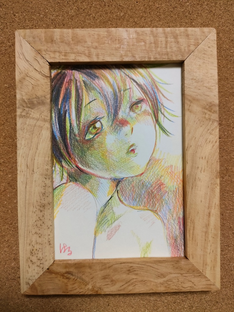 額装色鉛筆画9