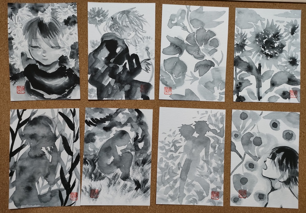 墨ドローイング原画（８種）