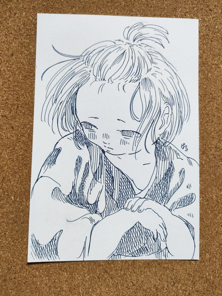 ボールペン原画『はじらい』
