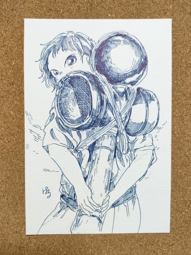 原画『けん玉おんぶ』