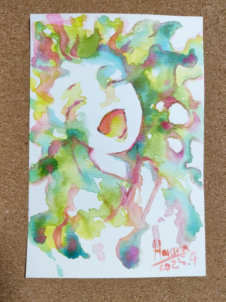 水彩画原画『はじける』