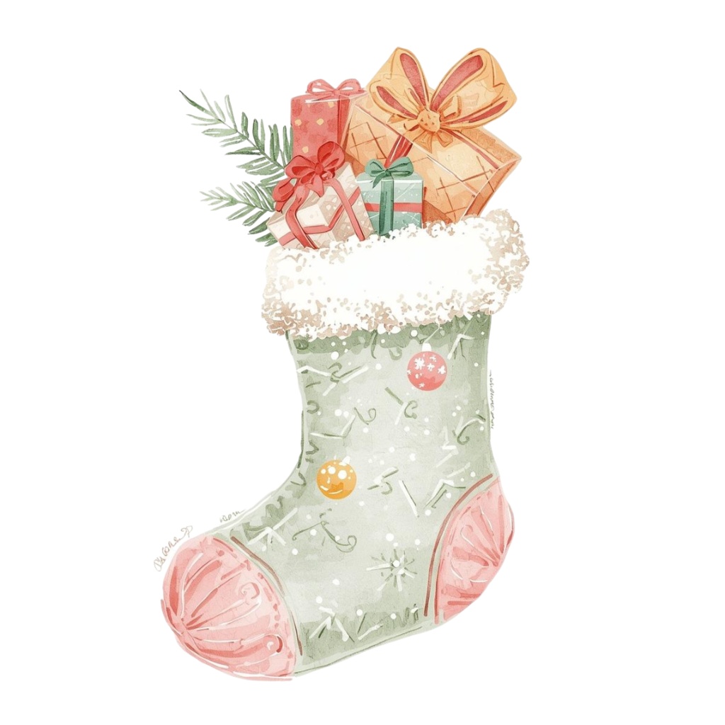 ほっこり手描きクリスマス イラスト素材10点セット(PNG形式)