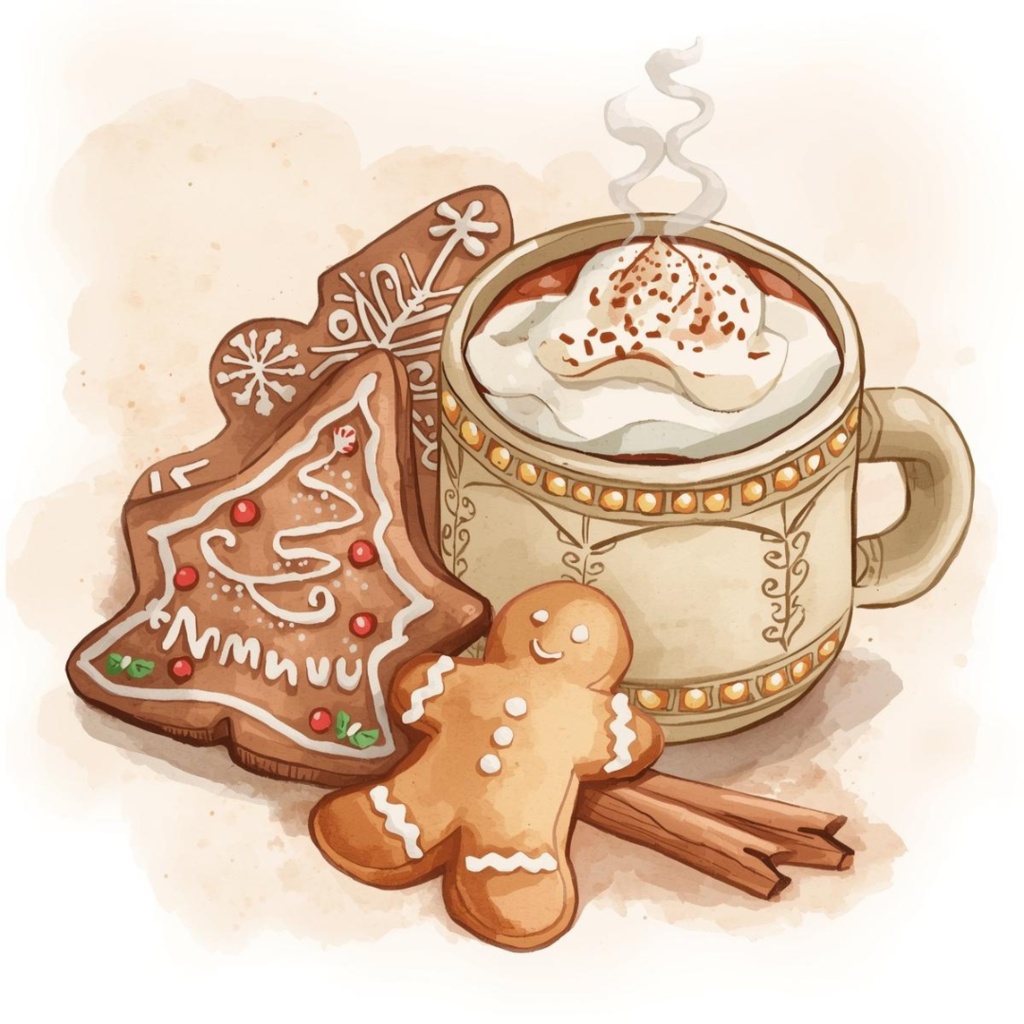 ほっこり手描きクリスマス イラスト素材10点セット(PNG形式)