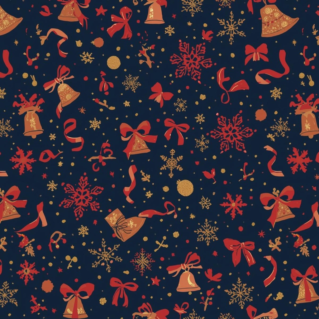 夜空のクリスマス 雪の結晶デジタルペーパー