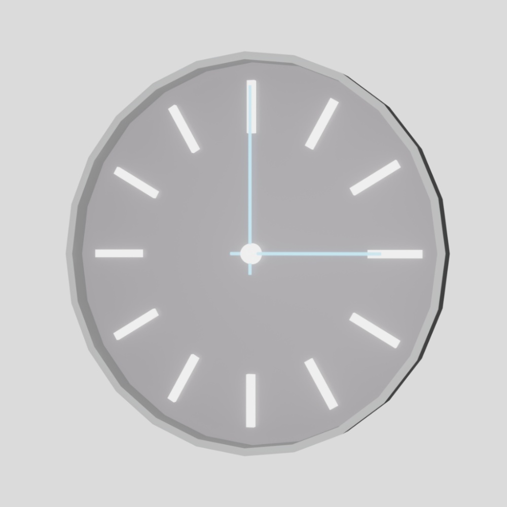 光る時計_3Dモデル