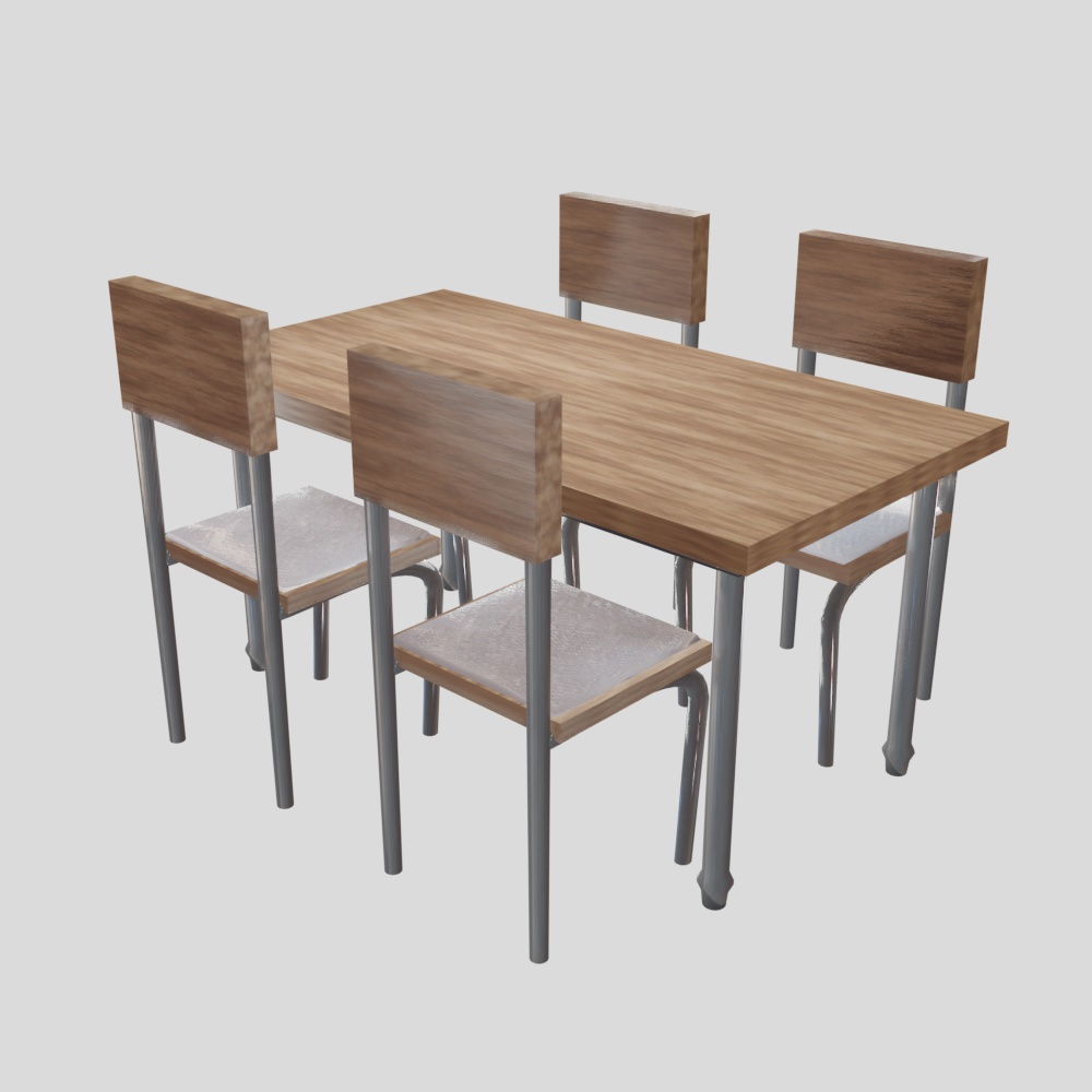 ダイニングテーブル・椅子セット_3Dモデル