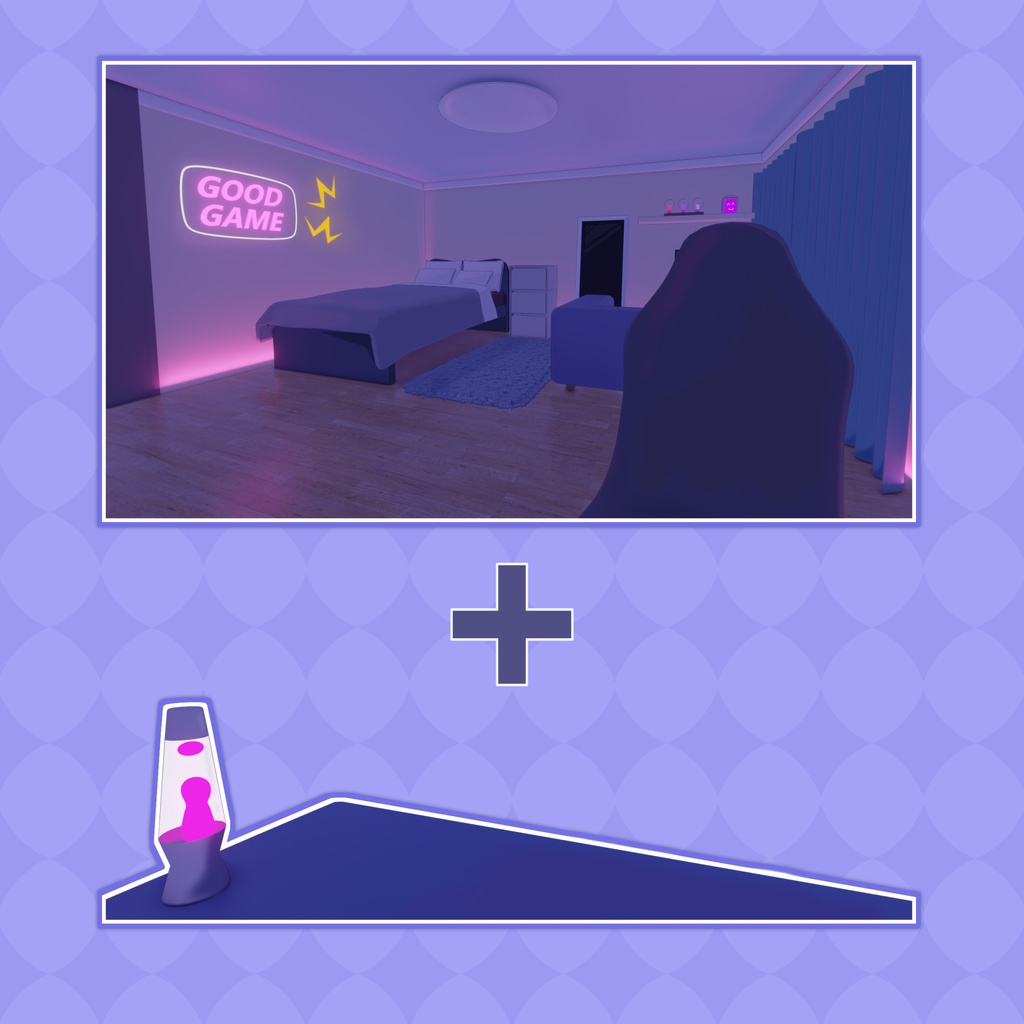 【Vtuberさん向け】配信用部屋背景-ネオン【商用利用OK】