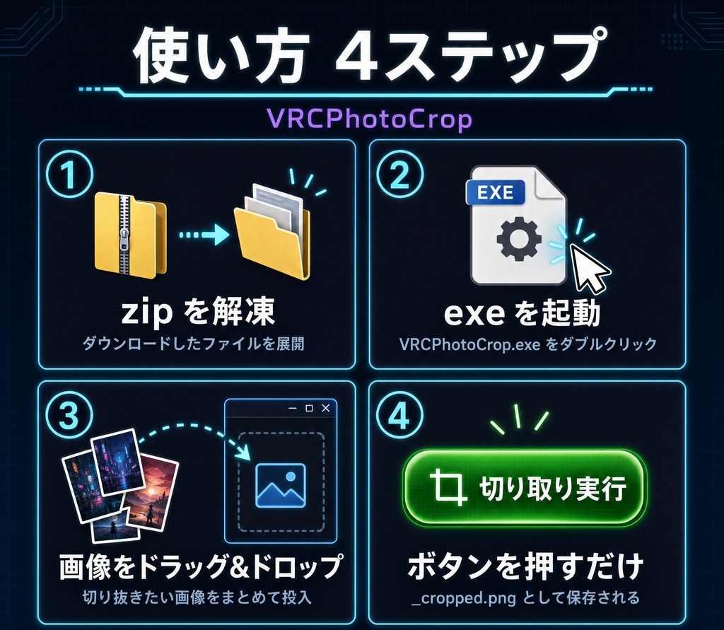 VRC+の写真クロップツール(drag&drop/プレビュー対応)