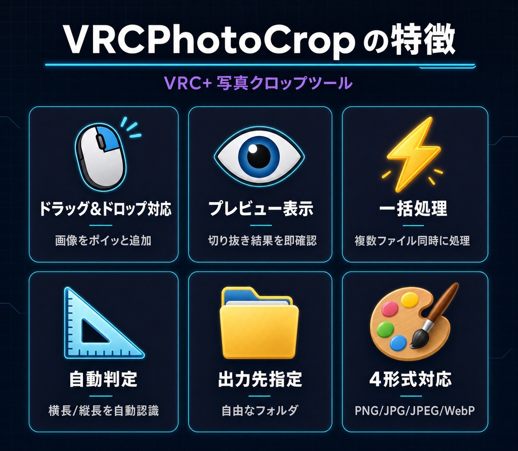 VRC+の写真クロップツール(drag&drop/プレビュー対応)