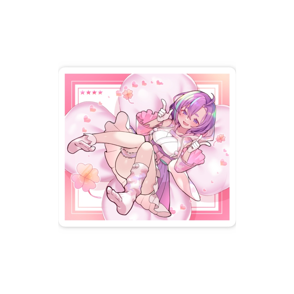 4周年記念 しのくゆスマホステッカー(背景有り)