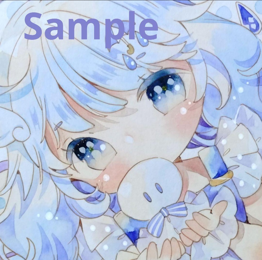 【手描きイラスト】　梅雨娘とてるてる