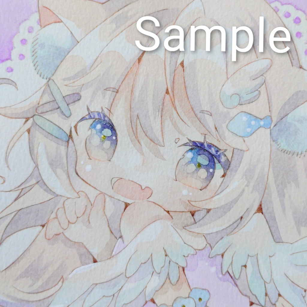 【手描きイラスト】猫ちゃん天使。