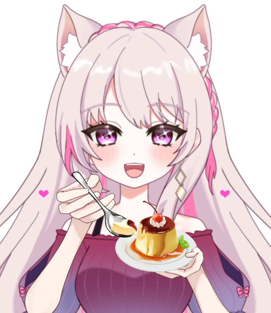 Vtuber素材_プリンを持つ手_PSDデータ+商用利用権