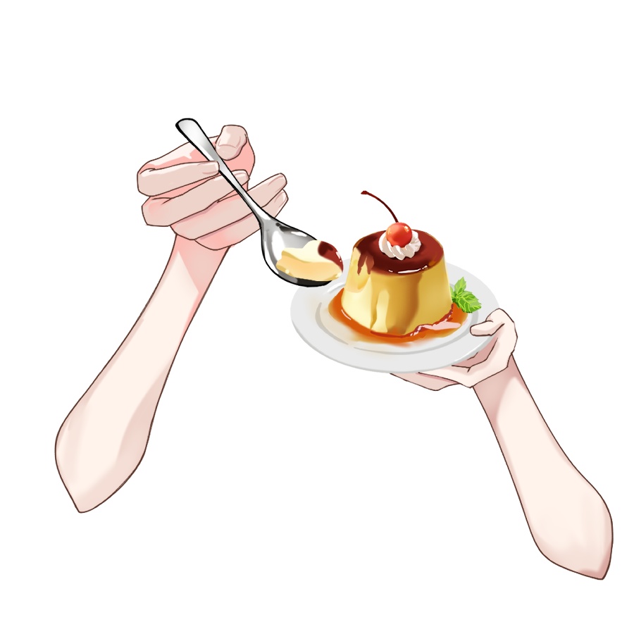 Vtuber素材_プリンを持つ手_PSDデータ+商用利用権