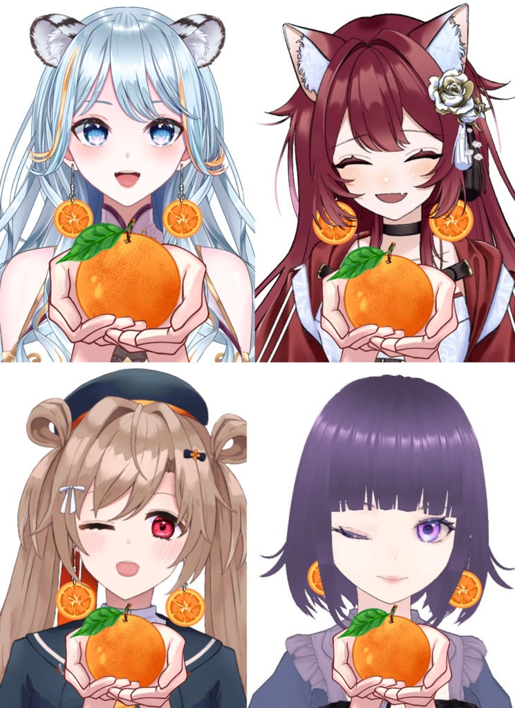 Vtuber素材_オレンジ_高画質+商用利用権