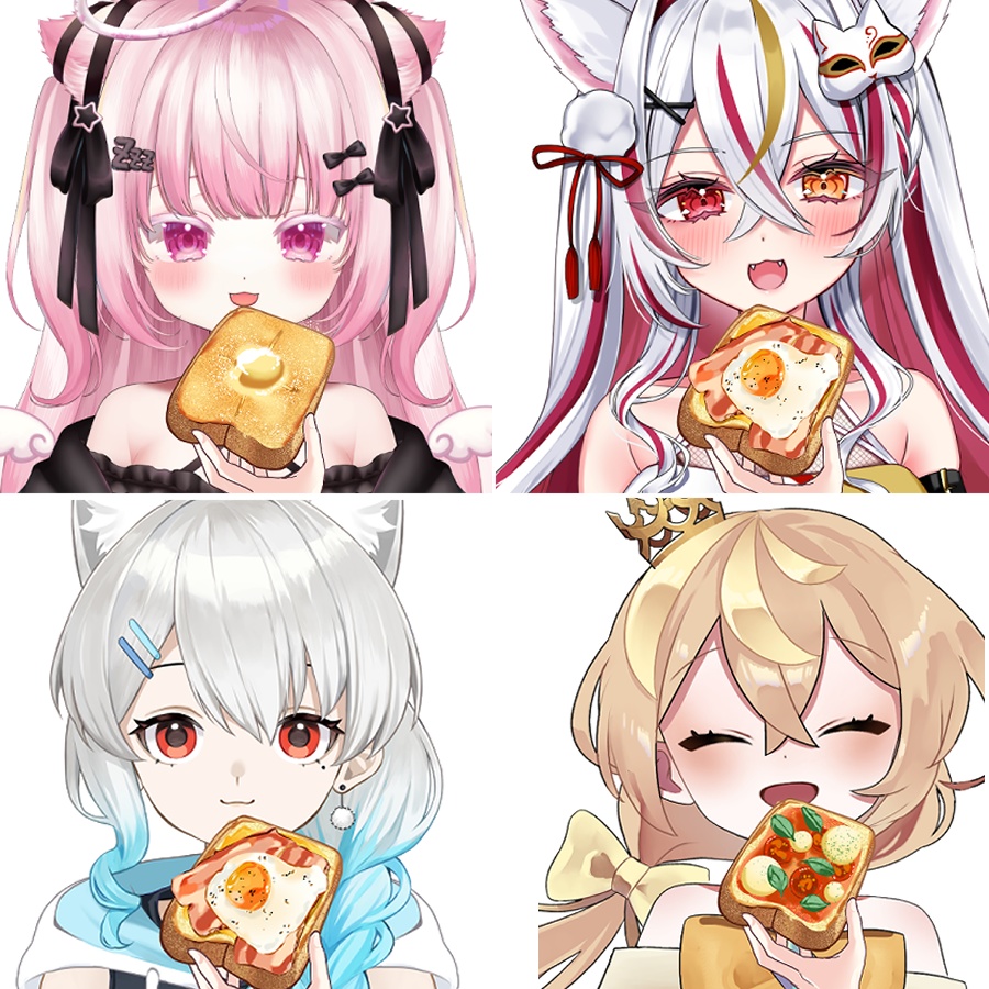 Vtuber素材_トースト３種_高画質+商用利用権